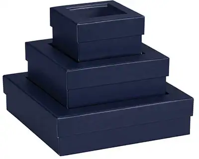 3-3/4W x 3-3/4L x 2-1/8H, Ultra-Rigid Gourmet 2 Piece Window Boxes, Navy Blue