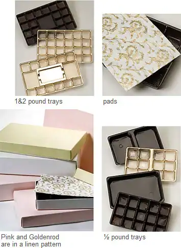 21/32W x 4-5/16L x 1H, Candy Tray, Brown, 1 Cavity, 1/2 lb