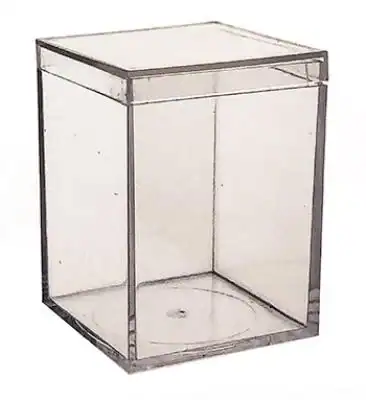 2-5/16W x 2-5/16L x 3-1/16H, Rigid Clear Plastic Cube Boxes