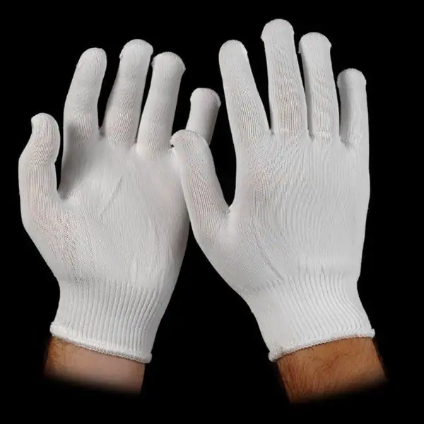 Stretch Nylon Gloves, White, L/XL