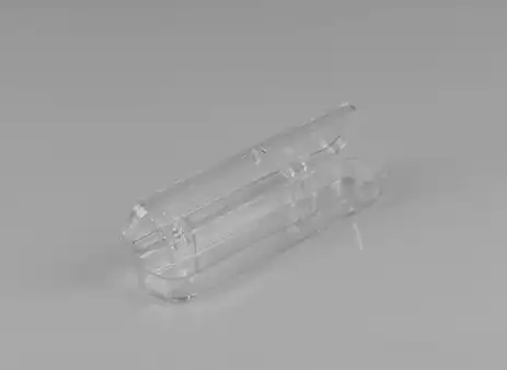 3-1/2W x 11/16L x 1/2H, Rigid Hinged Plastic Boxes, Clear