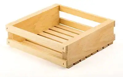 11-1/2L x 10W x 2-1/2H, Wooden Slatted Gift Crates