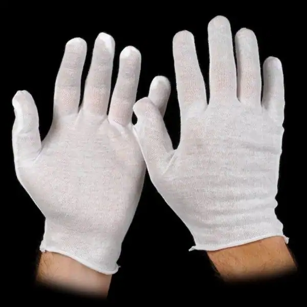 Lightweight Cotton Gloves, White, Ladies