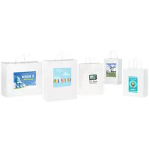 Short Run 4 Color Imprint White Kraft Bags