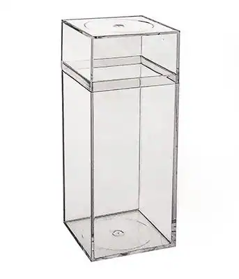 2-1/8W x 2-1/8L x 6H, Rigid Clear Plastic Cube Boxes