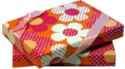 4 11/16 x 3 3/8 x 3/4, Flip-Box Gift Card Boxes - Plastic Insert, Retro Daisy