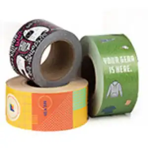 2.81W x 300 ft, Four Color Bleed Water Activated Paper Tape, Full Color