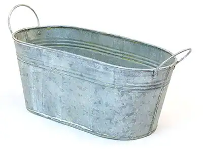 12 inch Vintage Oval Tub with Side Handles