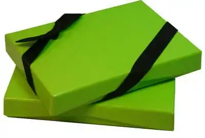 4-11/16W x 3-3/8L x 3/4H, Flip-Box Fiber Filled Jewelry Box, Matte Lime