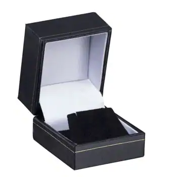 1-7/8W x 2L x 1-1/2H, Cartier Style Leatherette Boxes, Black, Small Earring