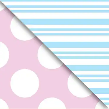 24W x 208 ft, Double Sided Wrapping Paper, Pastel Pink Pastel Blue