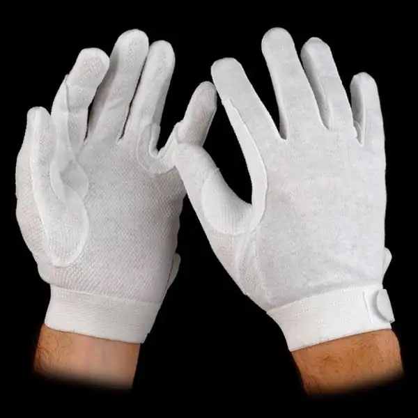 Sure Grip Gloves, Velcro Strap, White, Large