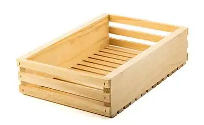 14L x 8-1/2W x 3-1/2H, Wooden Slatted Gift Crates