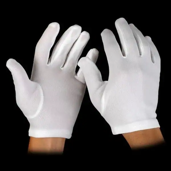 Childrens Nylon Gloves, White, Large