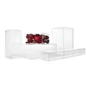 Clear Plastic Food Safe PET Boxes with Pop-N-Lock Bottom