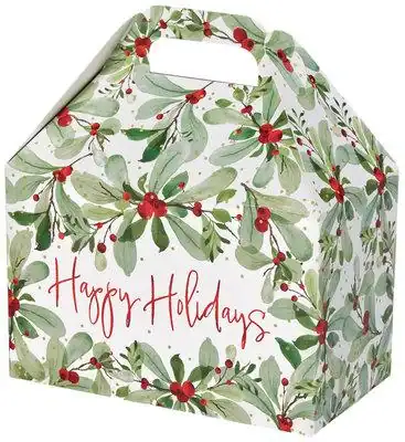 8-1/2W x 5L x 5-1/2H, Theme Gable Gift Basket Boxes, Holiday Berries