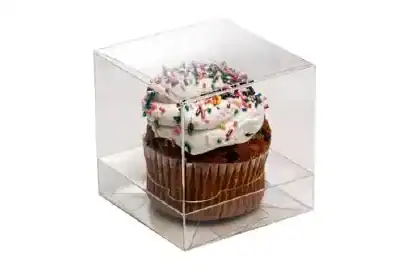 4W x 4L x 4H Bo x & Standard Insert, Clear Single Cupcake Box Set, Clear