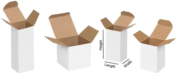 1.5W x 1.5L x 2.25H, Reverse Tuck White 1 Piece Gift Boxes
