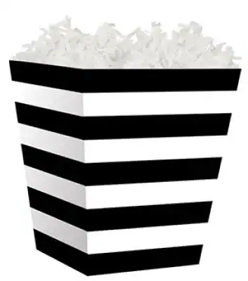 4W x 3-3/4L x 4-1/2H, Sweet Treat Boxes, B&W Stripes
