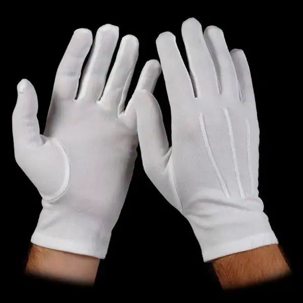 Nylon Gloves, Fashion Points, White, Men's
