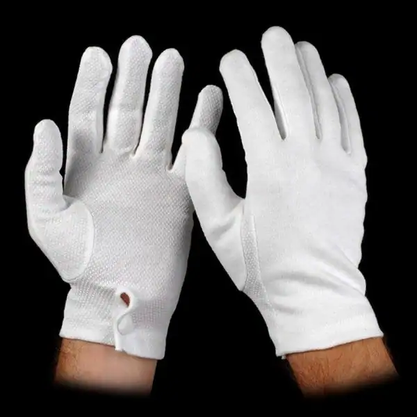 Honor Guard Sure Grip Gloves, Snap Wrist, White, Large