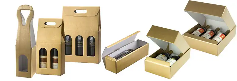 10-5/8L x 3-1/2W x 15-3/4H, Italian Wine Boxes, Spun Matte Oro Gold