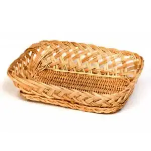 8W x 6-1/2L x 1-3/4H, Oblong White Willow Open Weave Tray