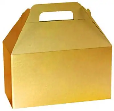 8-1/2W x 5L x 5-1/2H, Theme Gable Gift Basket Boxes, Gold