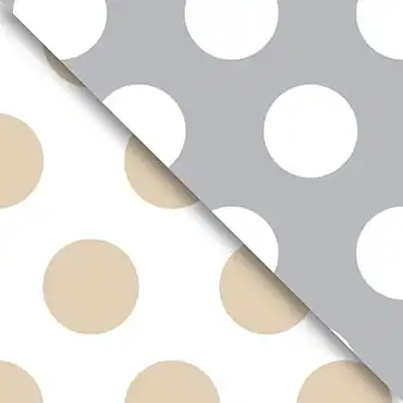 24W x 208 ft, Double Sided Wrapping Paper, Gold Silver Dot