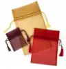 4-3/4W x 7L, Sheer Organza Gift Pouches, Black