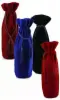 5-3/4W x 12-1/4L, Velvet Wine Bag with matching Drawstring Cord, Burgundy