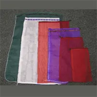 12W x 18L, Drawtape Mesh Produce Bags, Red