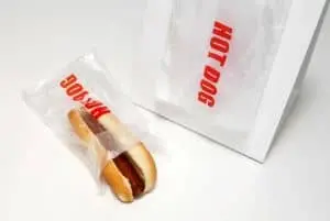 5.25W x 8L, 0.5 Mil "Hot Dog" Flip Top Saddle Pack Deli Bags