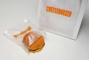 6.5W x 7L, 0.5 Mil "Cheeseburger" Flip Top Saddle Pack Deli Bags