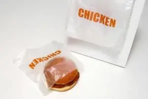 6.5W x 7L, 0.5 Mil "Chicken" Flip Top Saddle Pack Deli Bags