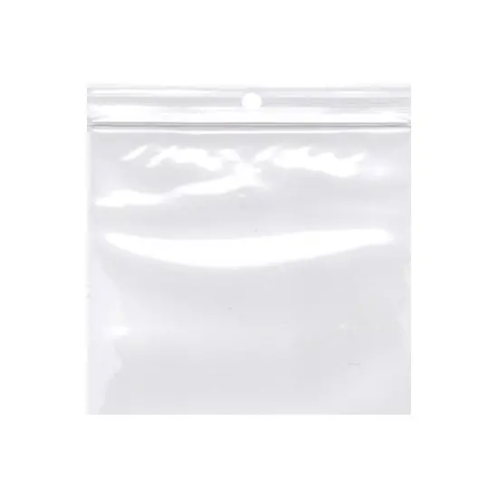 3W x 3L, 2 Mil Polypropylene Hang Hole Zip Bags