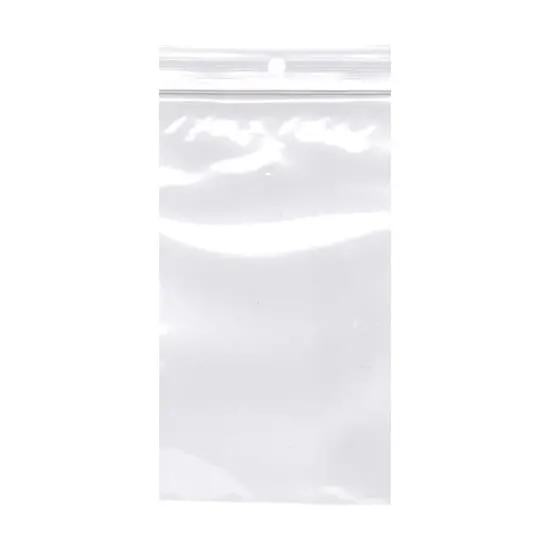 3W x 6L, 2 Mil Polypropylene Hang Hole Zip Bags