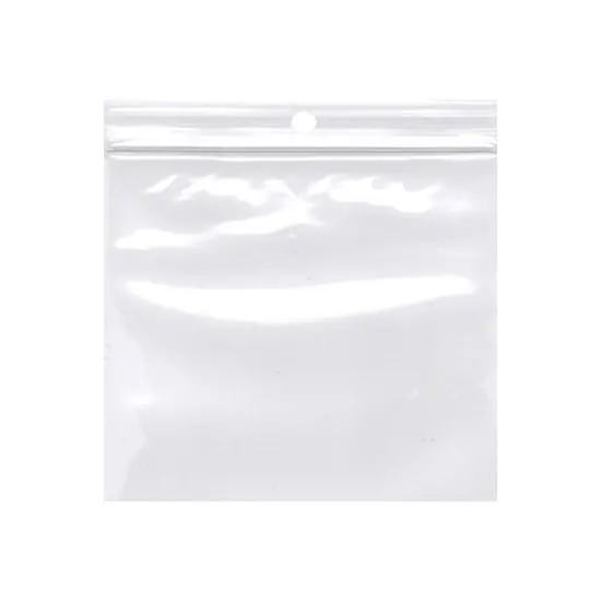 4W x 4L, 2 Mil Polypropylene Hang Hole Zip Bags