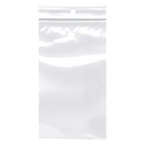 4W x 8L, 2 Mil Polypropylene Hang Hole Zip Bags
