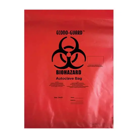 8W x 12L, Econo-Guard Red Autoclave Bags