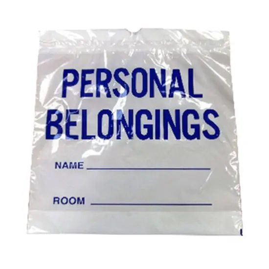 20W x 20L, White Drawtape Patient Belonging Bags