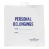 20W x 20L, White Rigid Handle Patient Belonging Bags