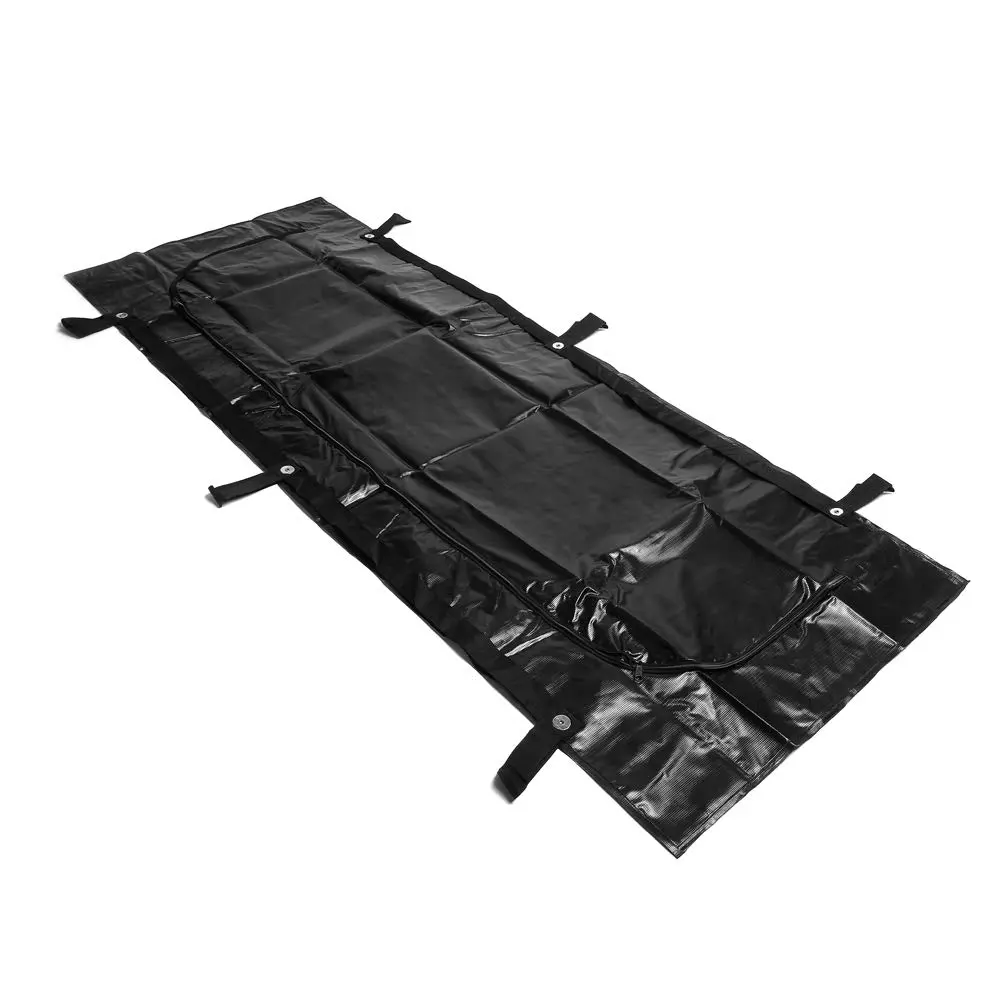 36W x 90L, Black Adult Post-Mortem Body Bags, Curved Zipper/Handles