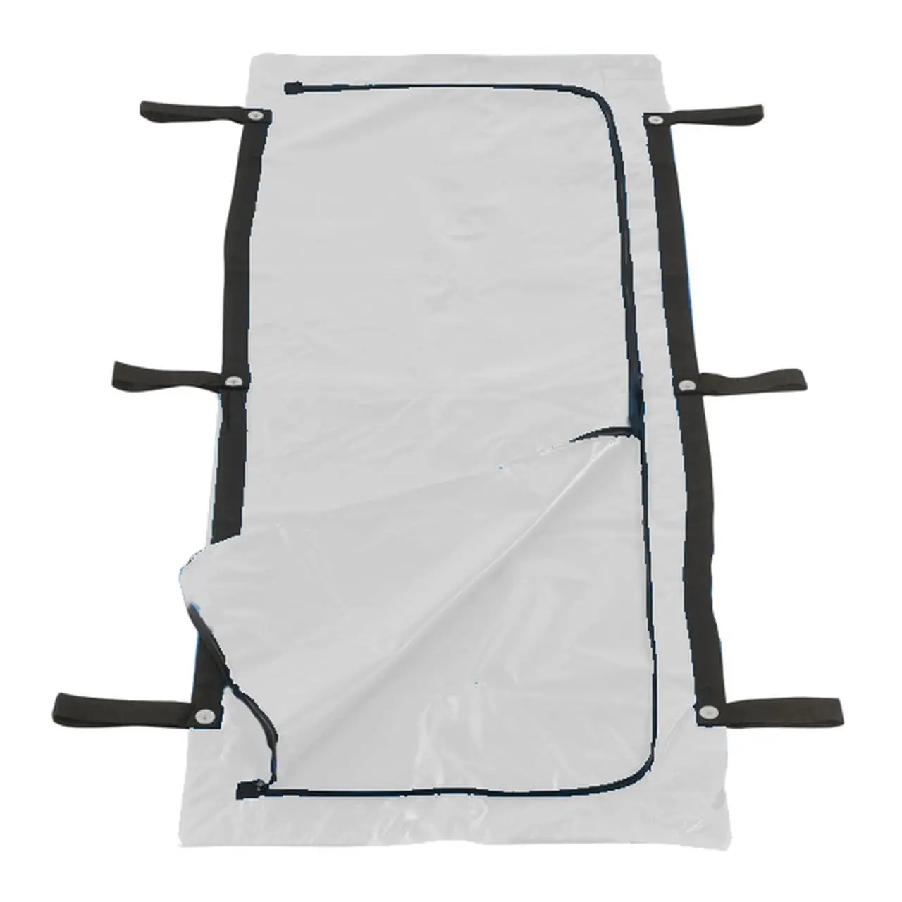 54W x 90L, White Adult Post-Mortem Body Bags, Curved Zipper/Handles