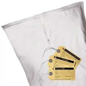 54W x 90L, White Adult XL Post-Mortem Body Bags, Curved Zipper