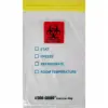 6W x 9L, 2 Mil Yellow Zipper Clear Specimen Bags