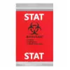 6W x 9L, 2 Mil STAT Red Imprint Clear Specimen Bags with Absorbent Pad