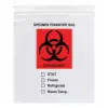 12W x 15L, 2 Mil Red Imprint Clear Specimen Bags