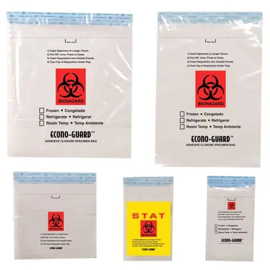 13W x 18L, 2 Mil Tamper Evident Specimen Transport Bag