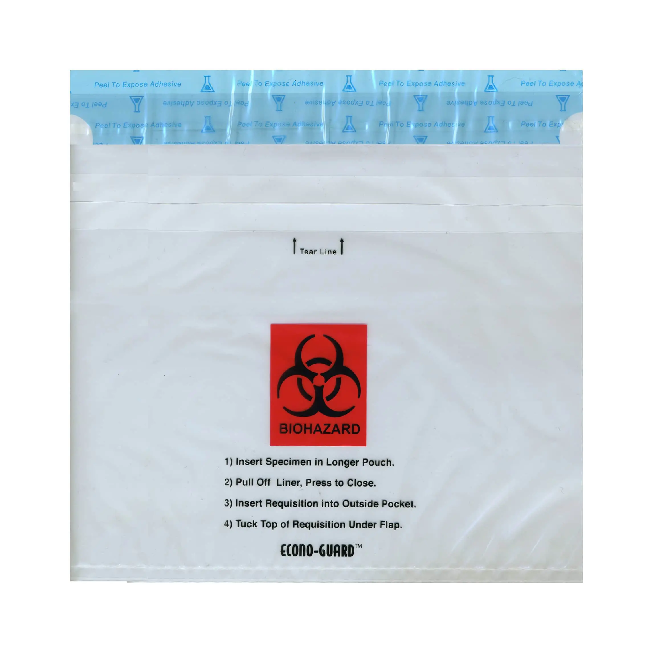 10W x 10L, 2 Mil Tamper Evident Specimen Transport Bags
